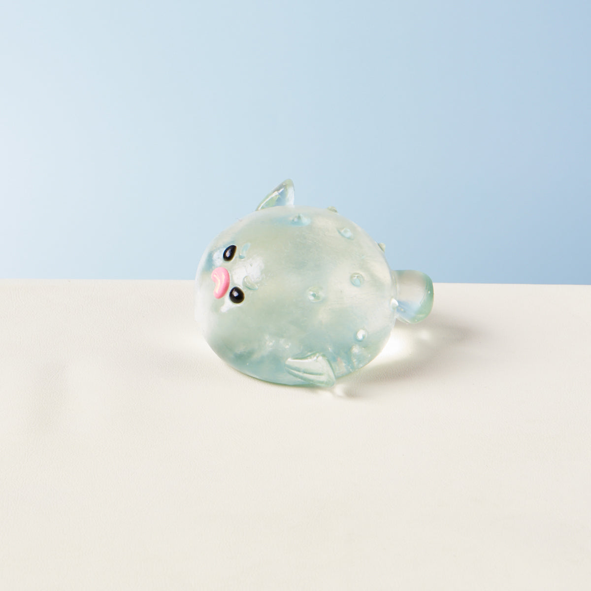 Taba Squishy Transparent-green Pufferfish Squeeze Toys