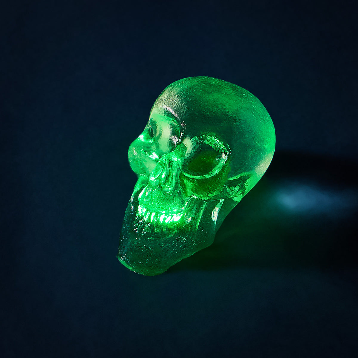 90g Clear Skull with Green Light Taba Squishy