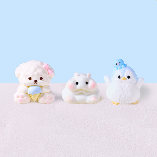 White Animal Squishy Set — Cute Slow-Rise Taba Collection