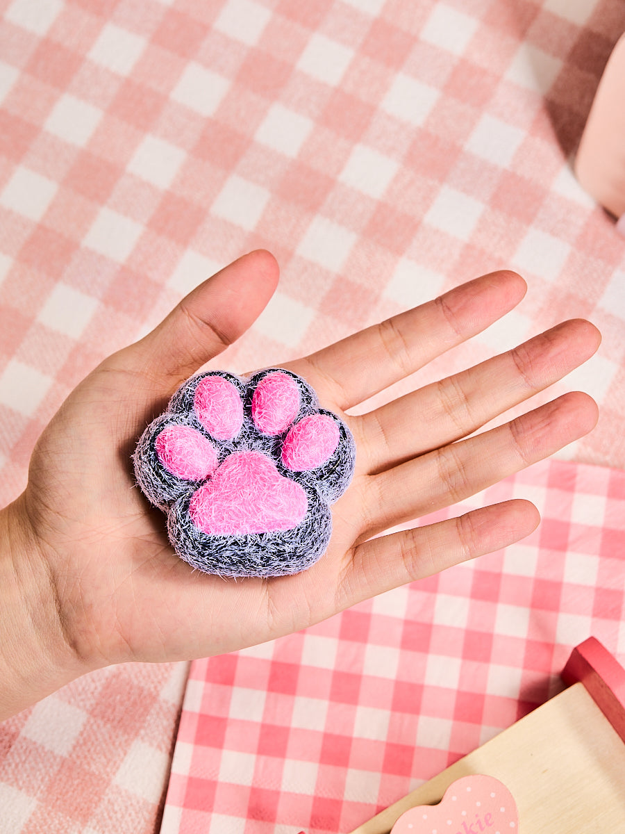 Taba Squishy Black-Fuchsia Paw Squeeze Toys