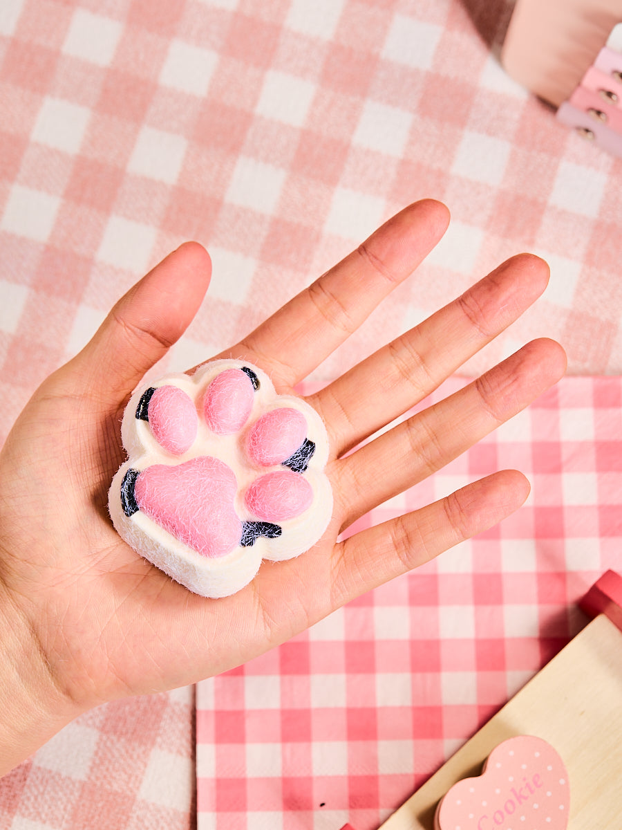 Taba Squishy White-pink Paw Squeeze Toys