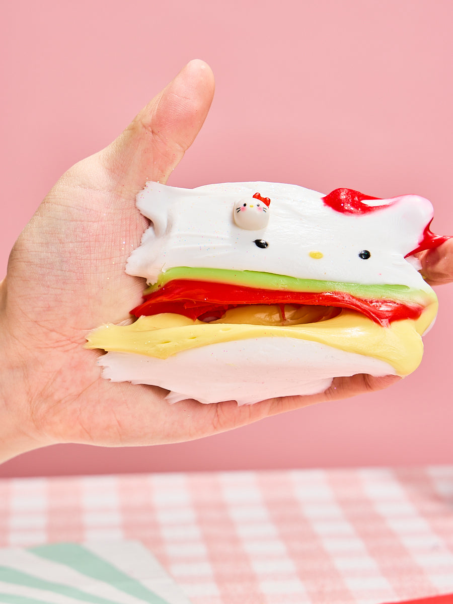 Taba Squishy Kitty Burger Squeeze Toy