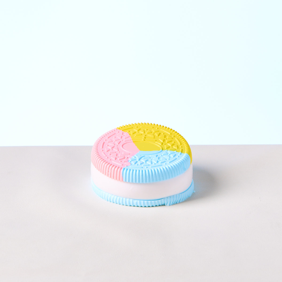 Taba Squishy Blue-pink-yellow Cookie Sandwich Squeeze Toy