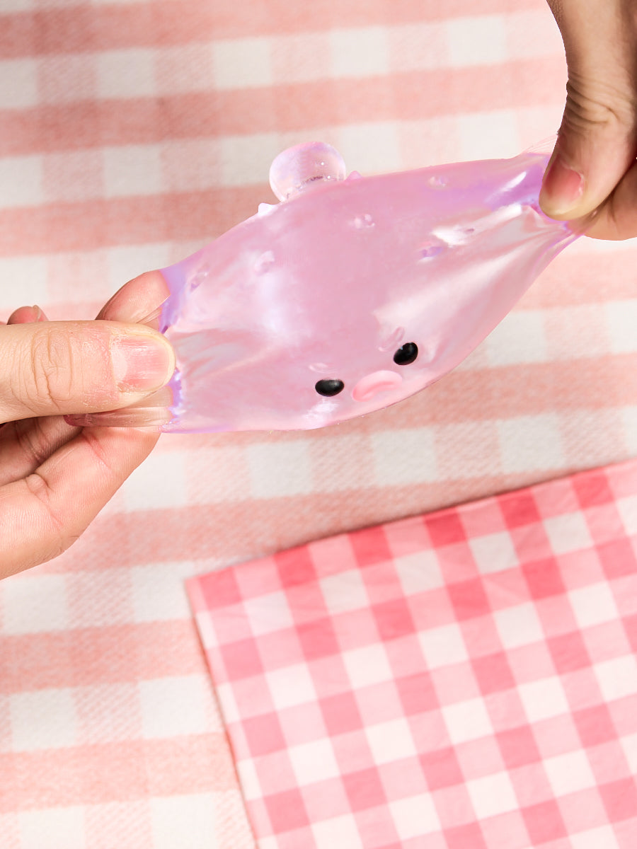 Taba Squishy Transparent-purple Pufferfish Squeeze Toys