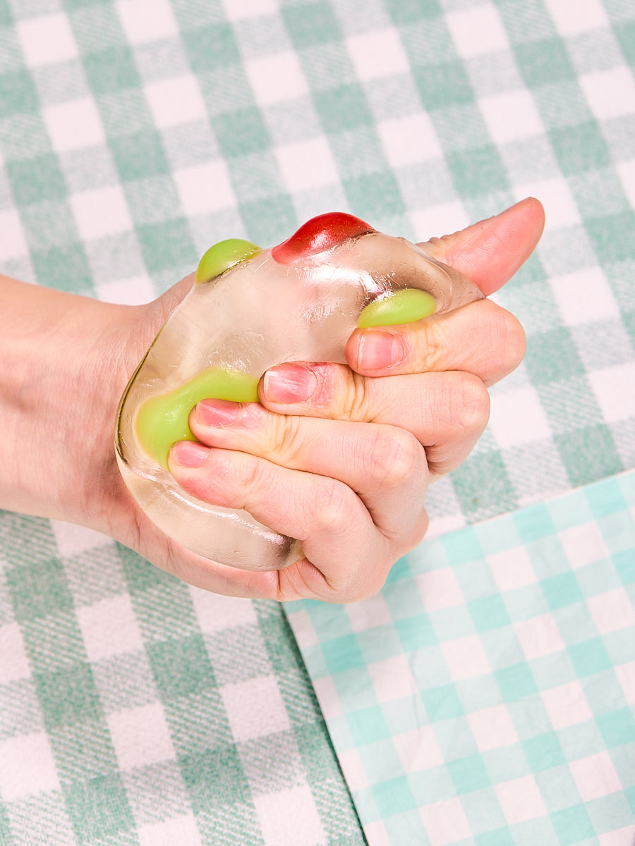 Taba Squishy Transparent-green-red Paw Squeeze Toy