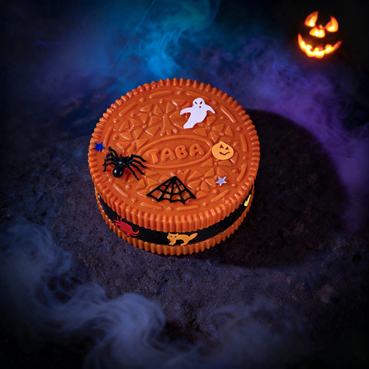 110g Orange-black Sandwich Cookie Taba Squishy