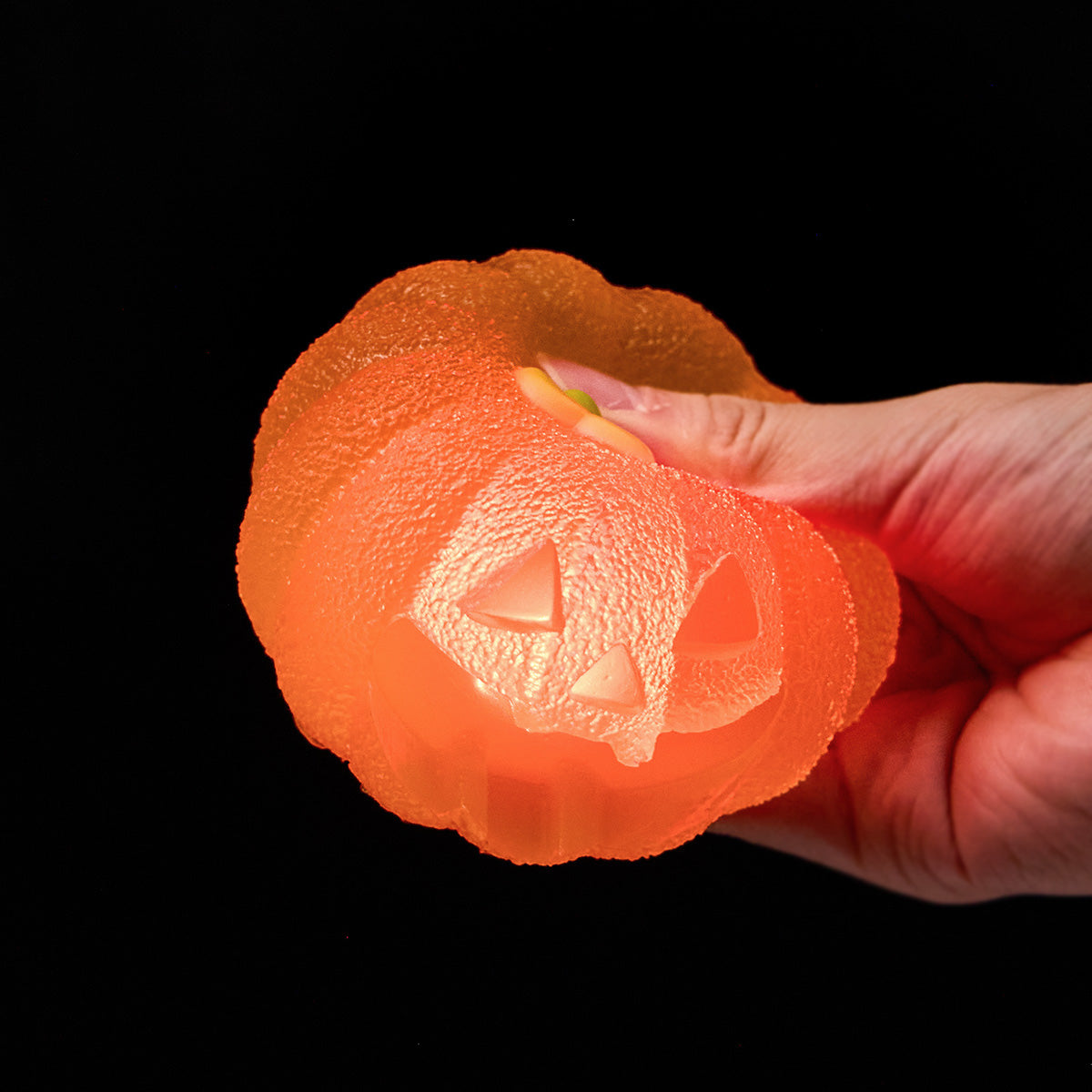 200g Clear Pumpkin with Red Light Taba Squishy