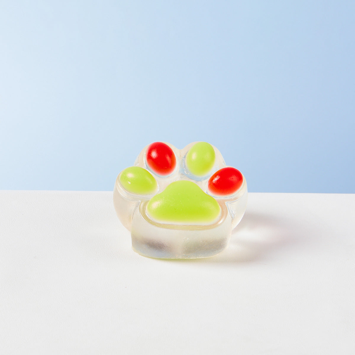 Taba Squishy Transparent-green-red Paw Squeeze Toy