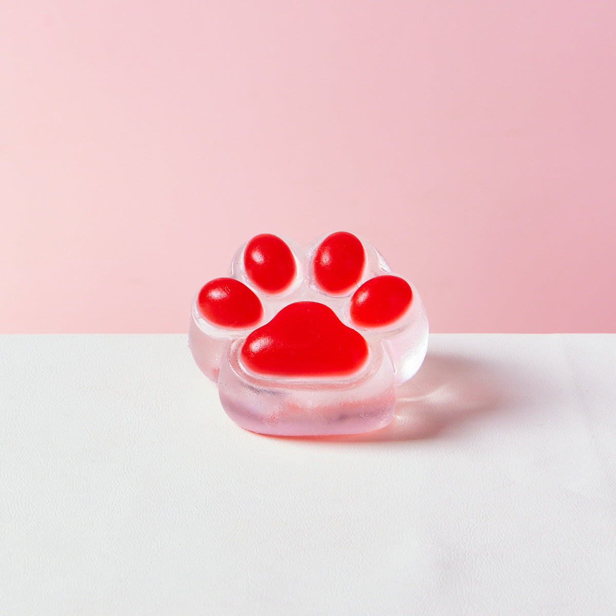 Taba Squishy Transparent-red Paw Squeeze Toy