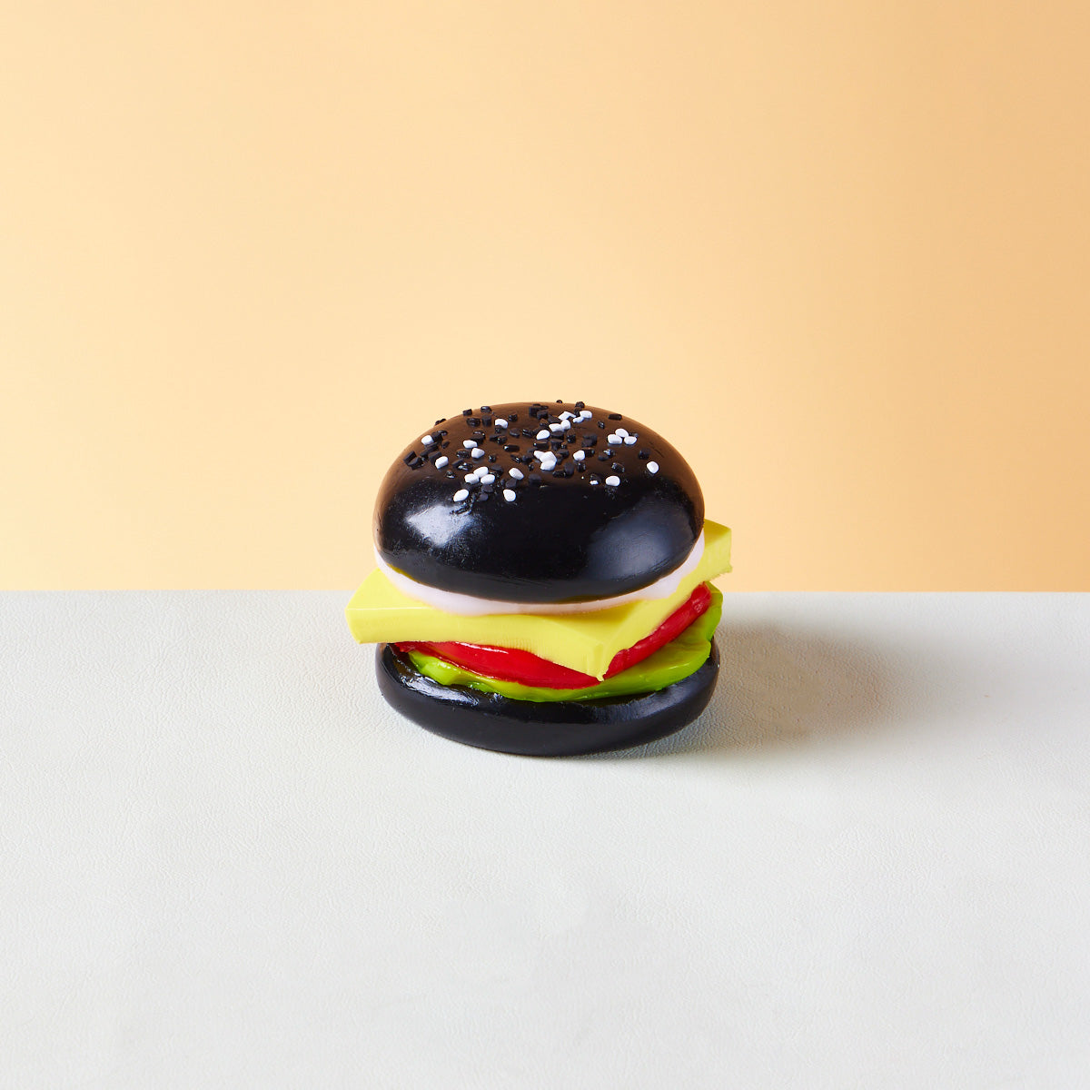 Taba Squishy Black Hamburger Squeeze Toy