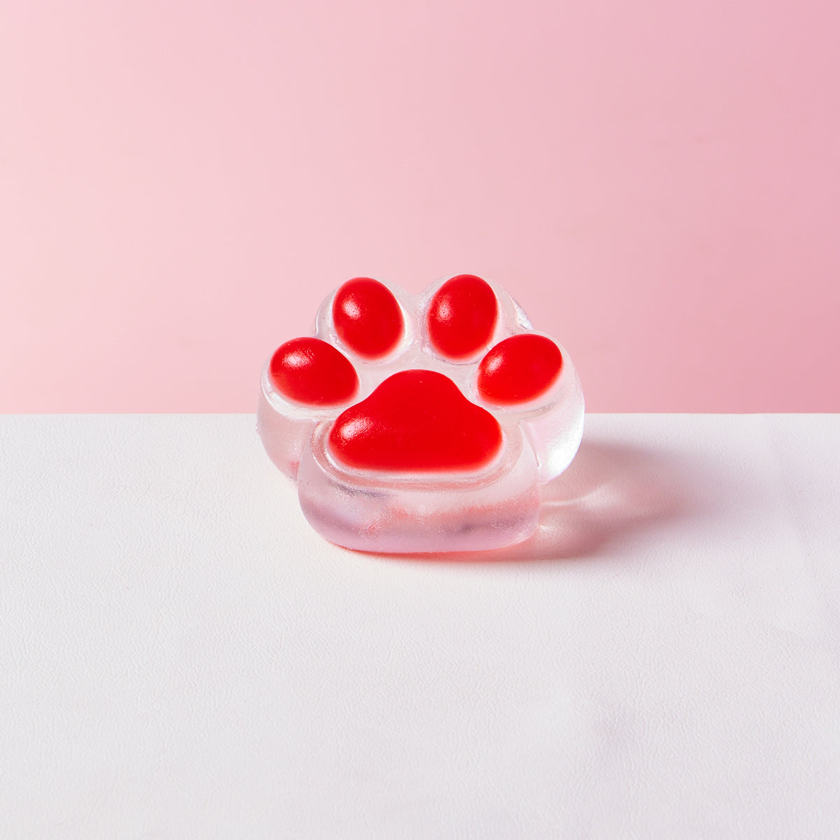 Taba Squishy Transparent-red Paw Squeeze Toy