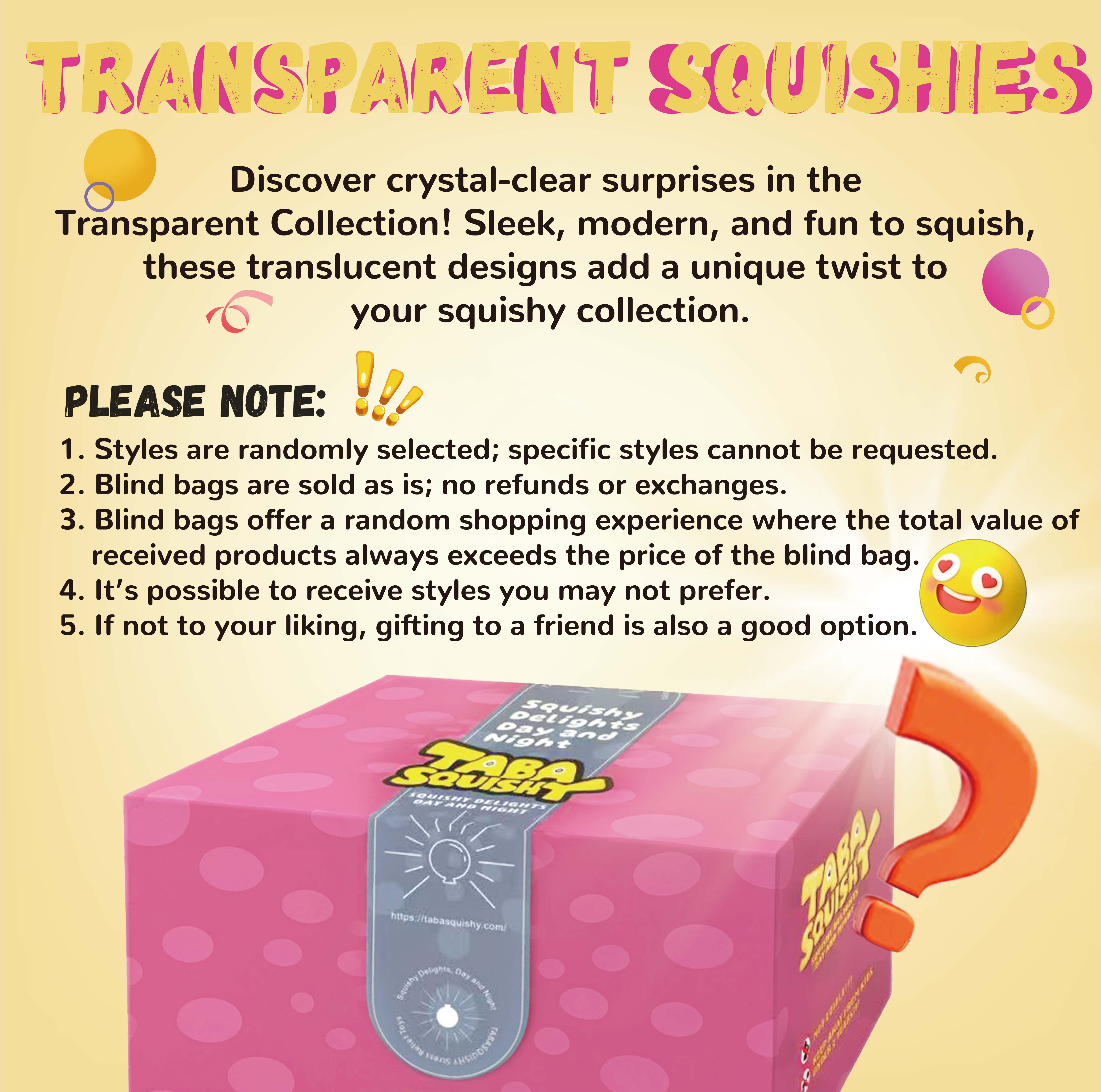 Taba Squishy Transparent Blind Bag Squeeze Toy