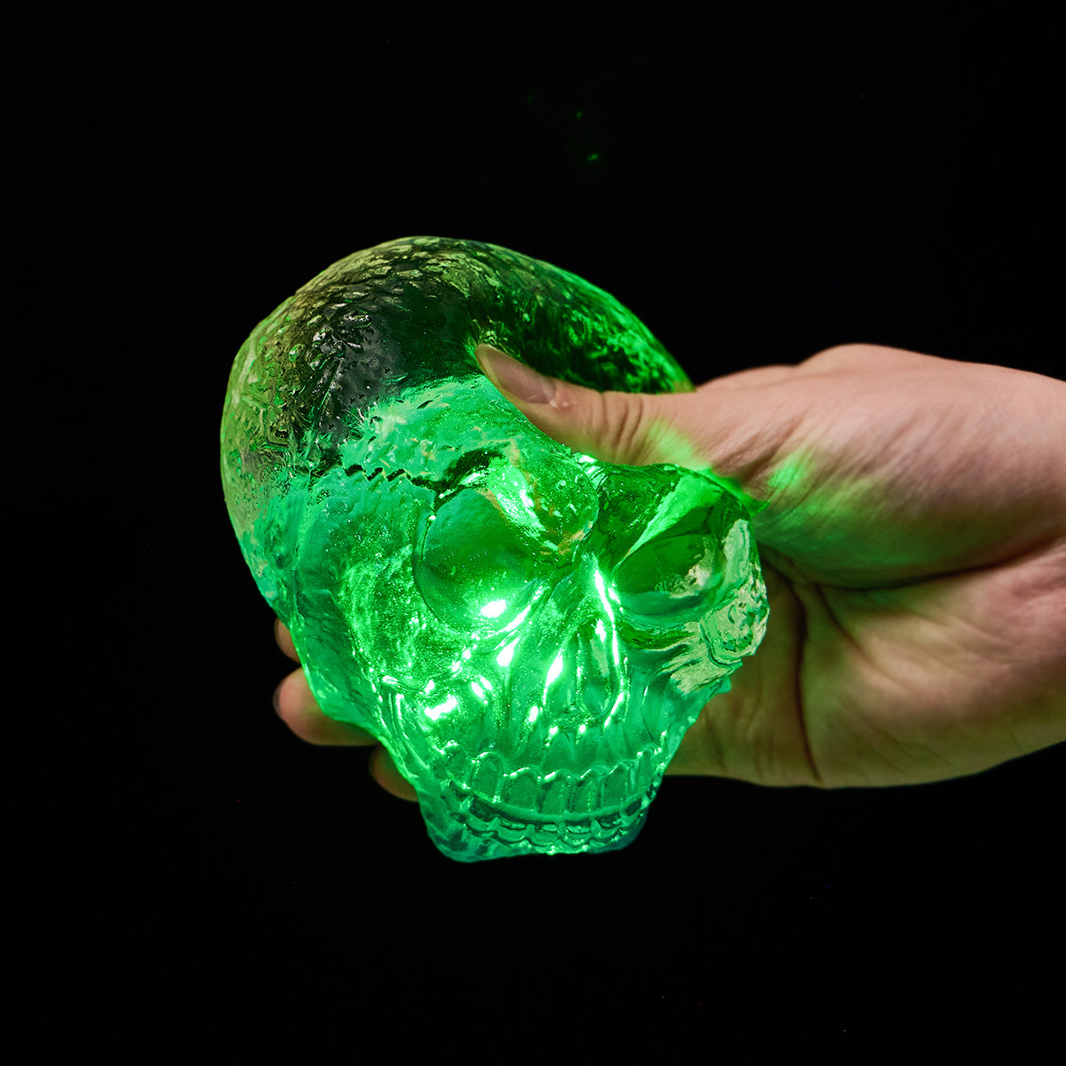 270g Clear Skull with Green Light Taba Squishy