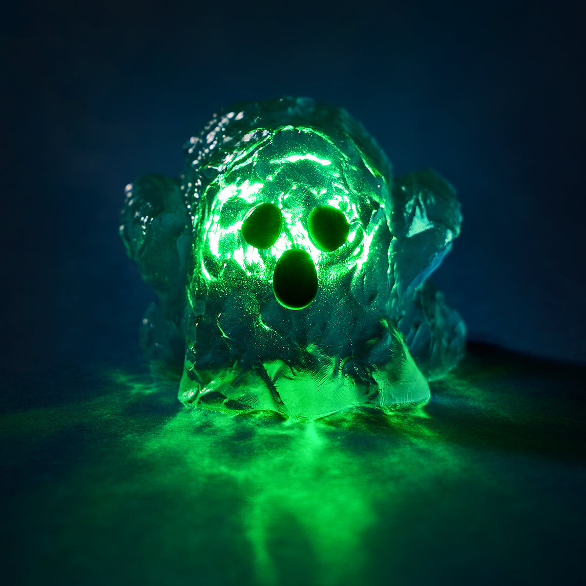 Clear Ghost with Green Light Taba Squishy