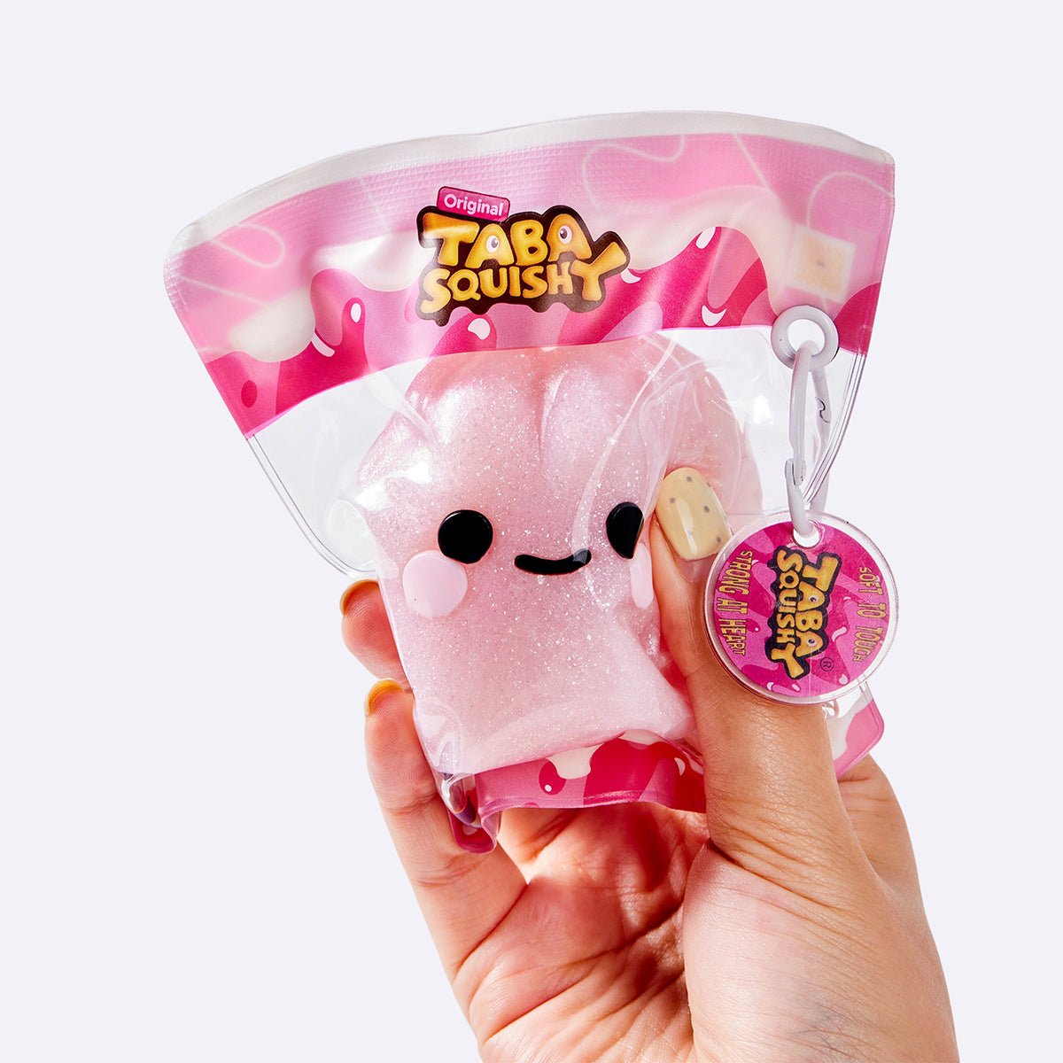 Pink Glitter Dumpling Squishy – Viral Sparkle Squeeze Toy | TABASQUISHY®