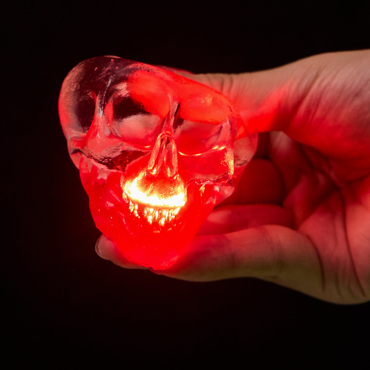 90g Clear Skull with Red Light Taba Squishy