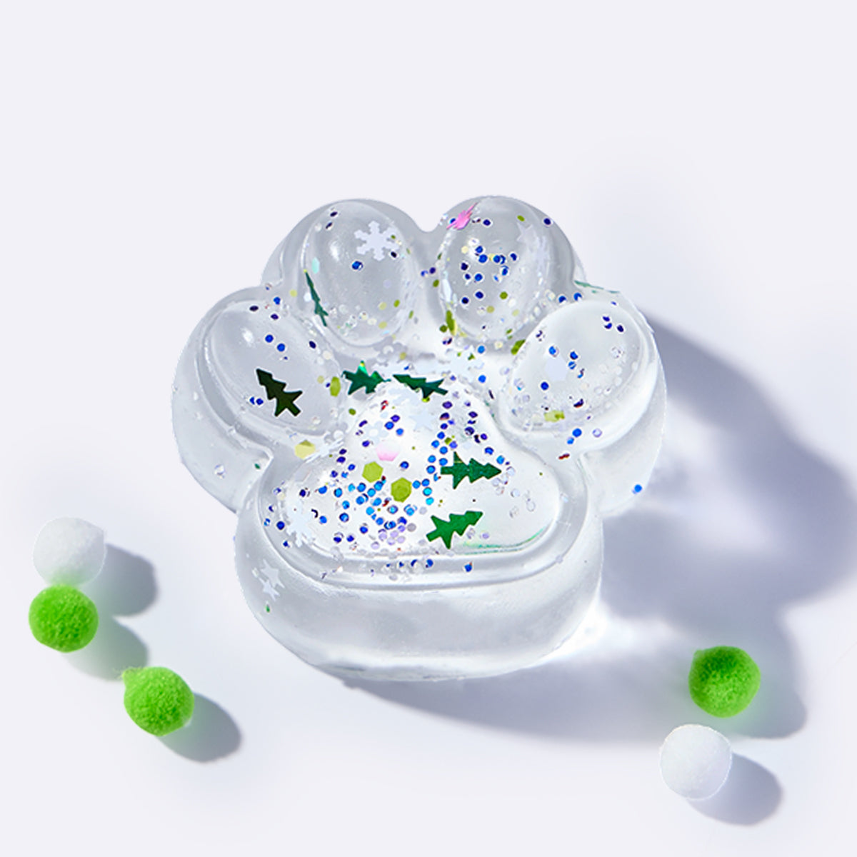 Green Sprinkle Clear Paw Taba Squish