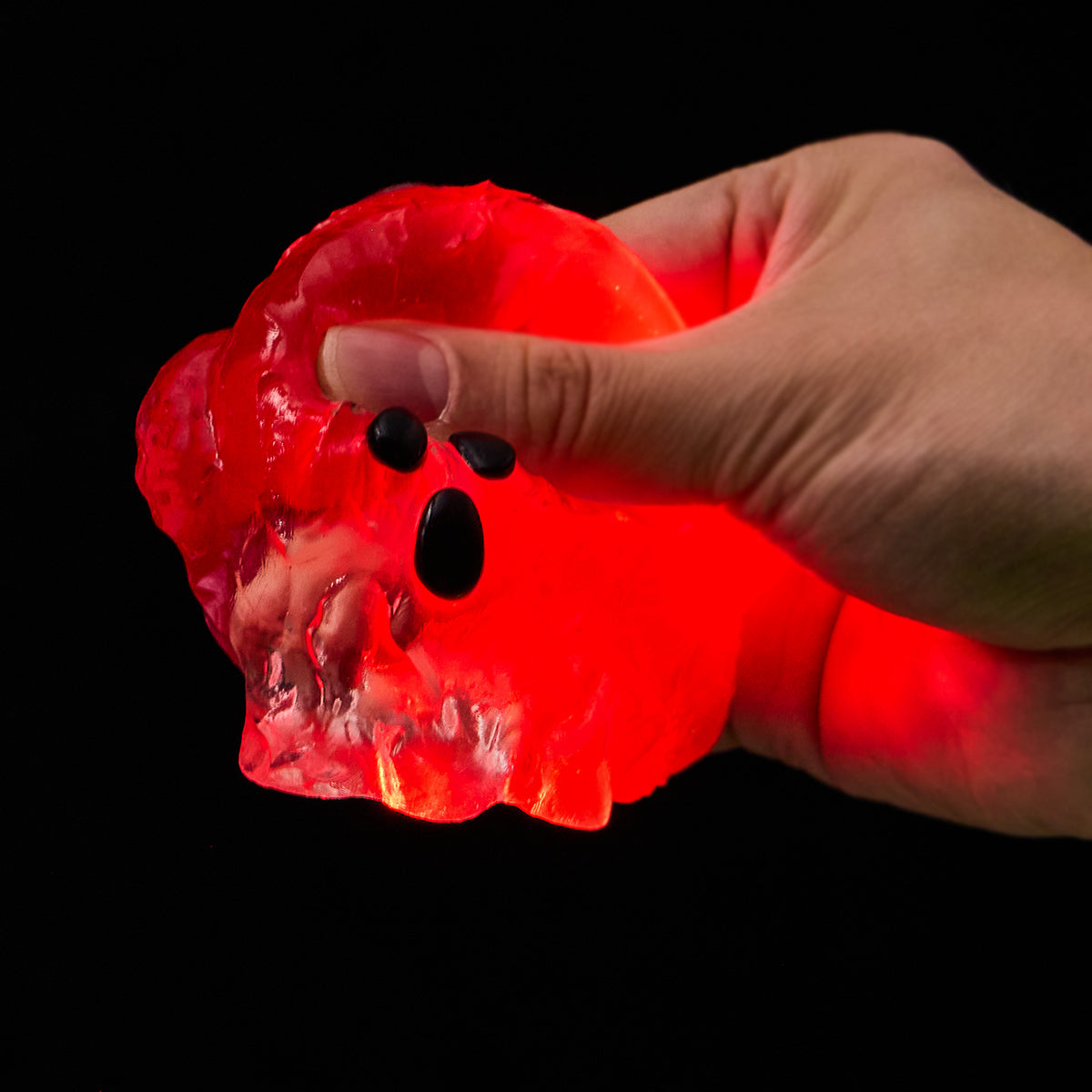 Clear Ghost with Red Light Taba Squishy