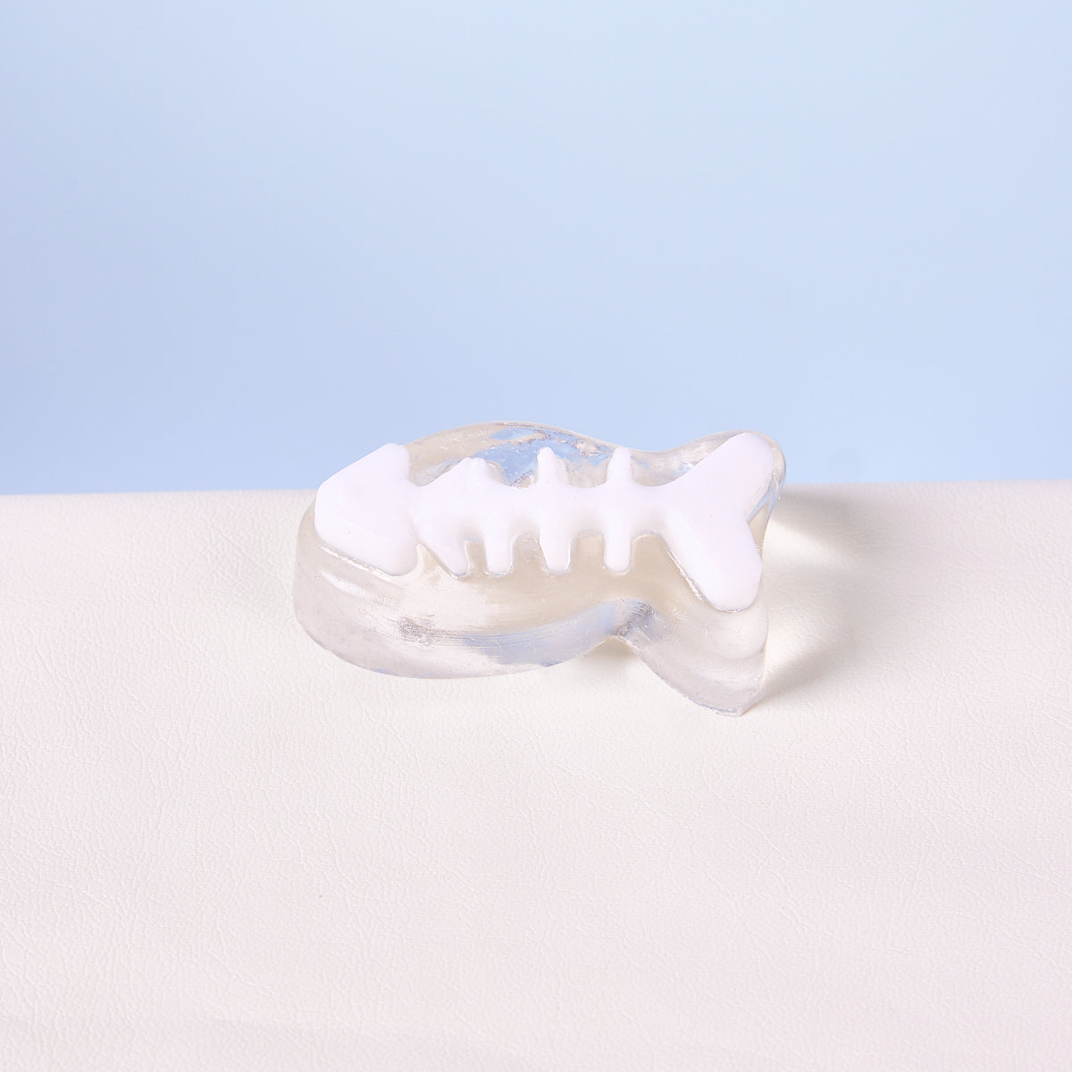 Taba Squishy Transparent-white Fish Bone Squeeze Toy