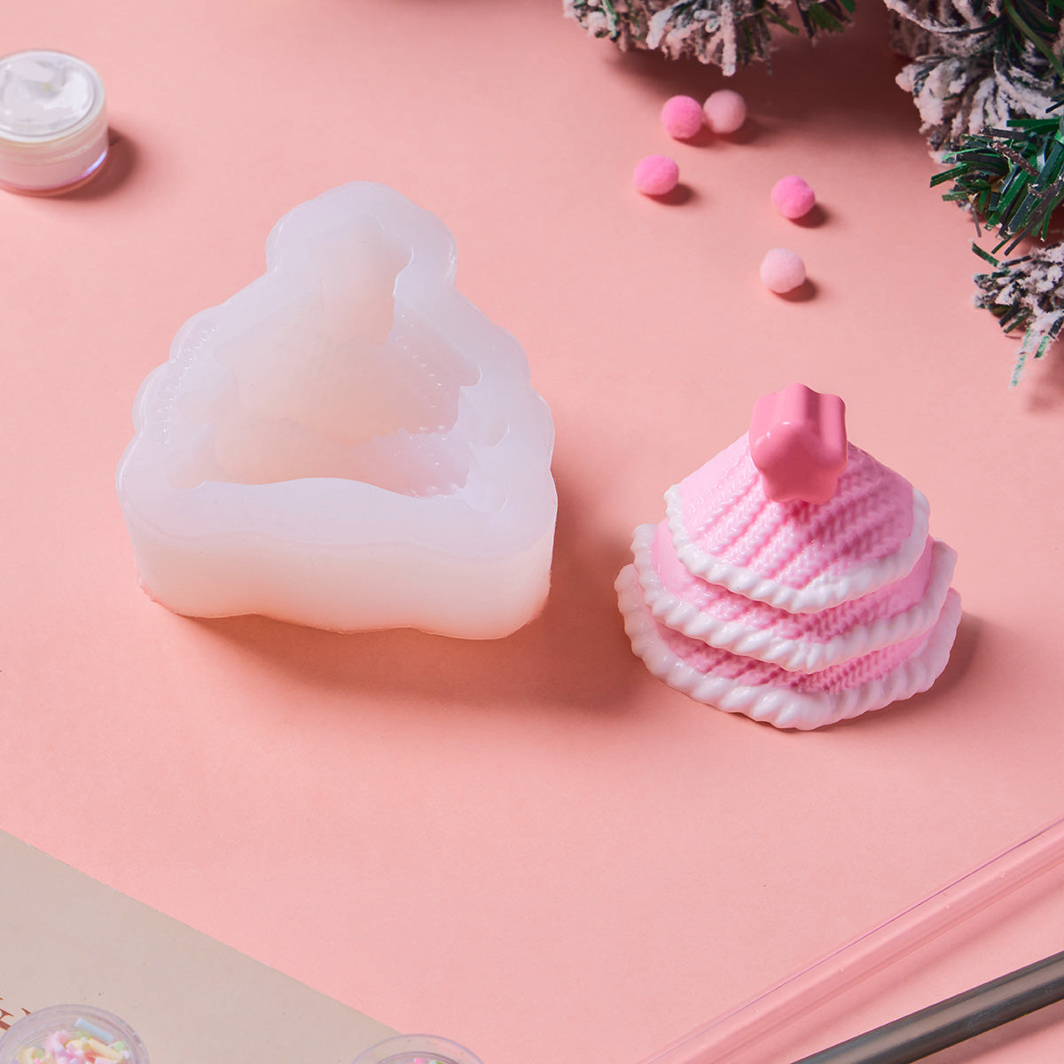 Knitted Christmas Tree Taba Squishy DIY Mold Set