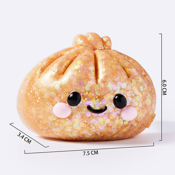 Dumpling Toy Rarest Colour Gold Glitter Dumpling Squishy – Rare Golden Squeeze Toy | TABASQUISHY®
