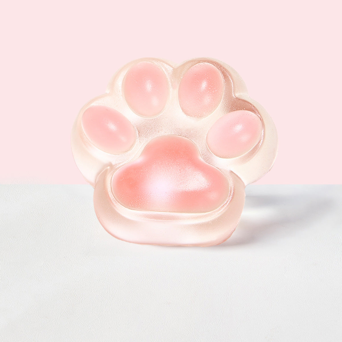 Taba Squishy Jumbo Transparent-pink Paw Squeeze Toy