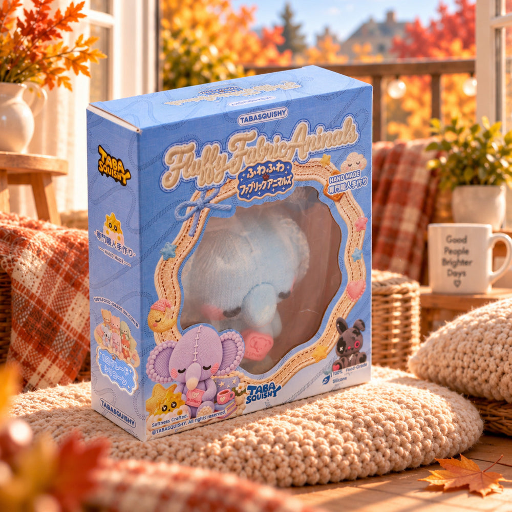 Cozy Knit Bluebell Elephant Taba Squishy