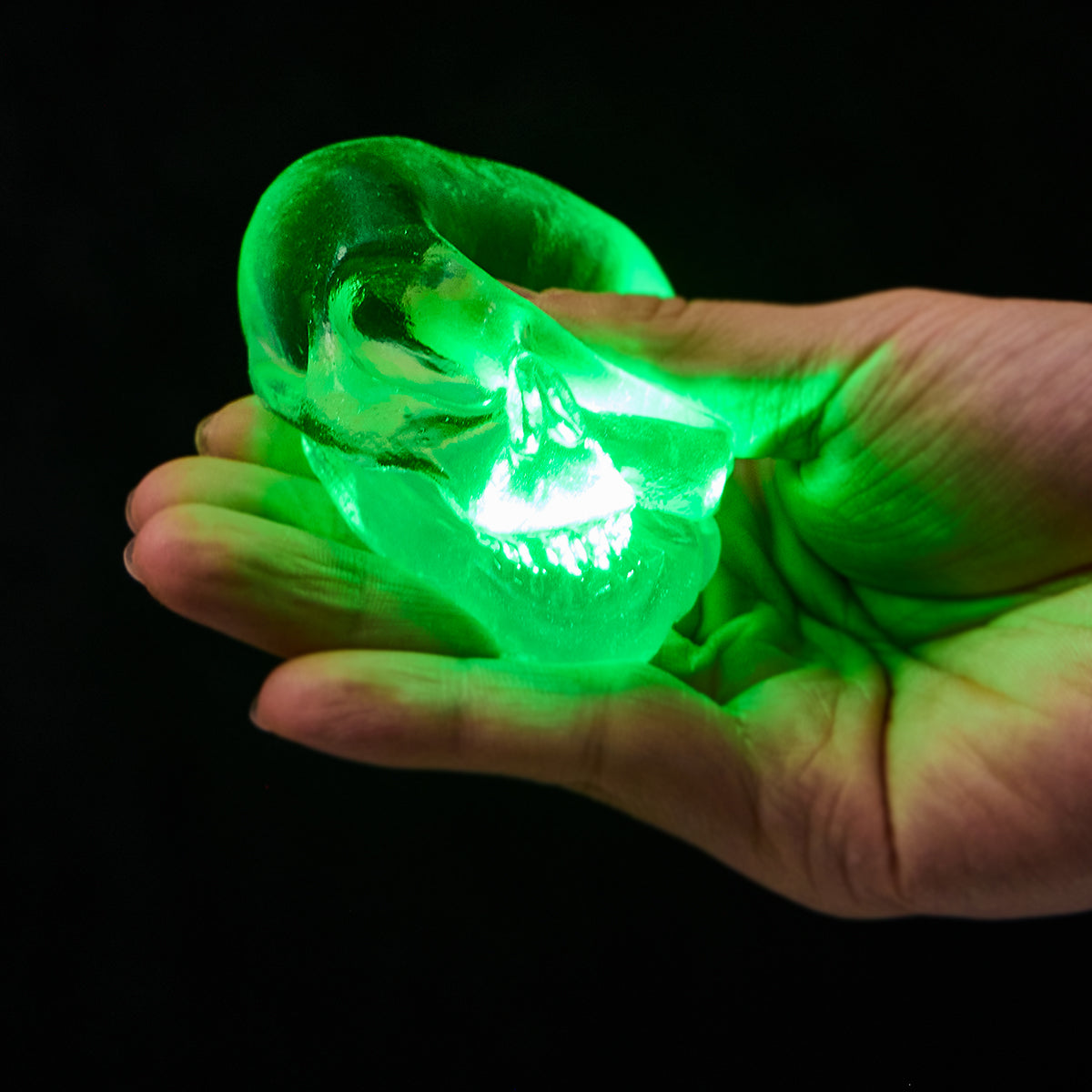 90g Clear Skull with Green Light Taba Squishy