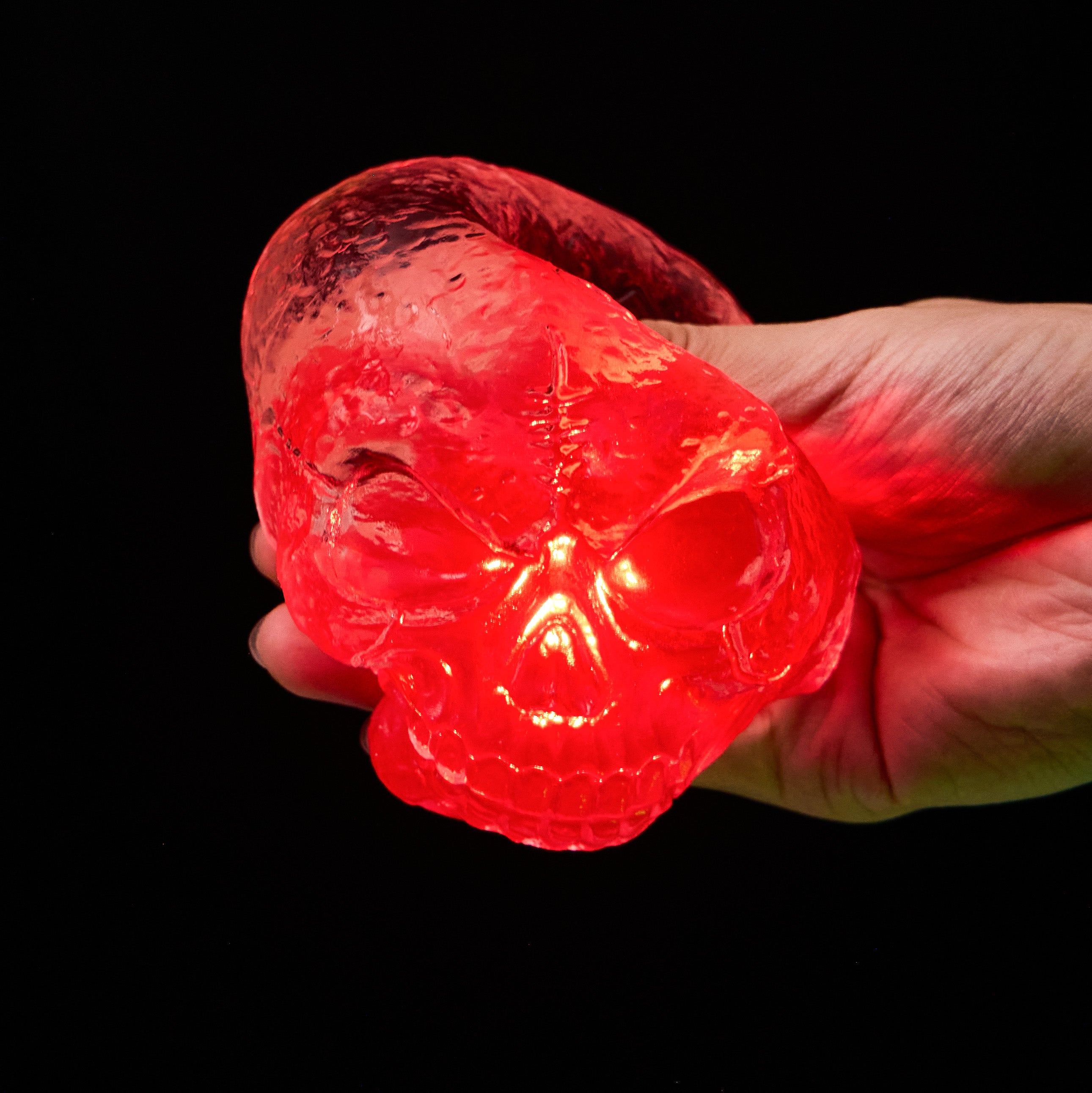 270g Clear Skull with Red Light Taba Squishy
