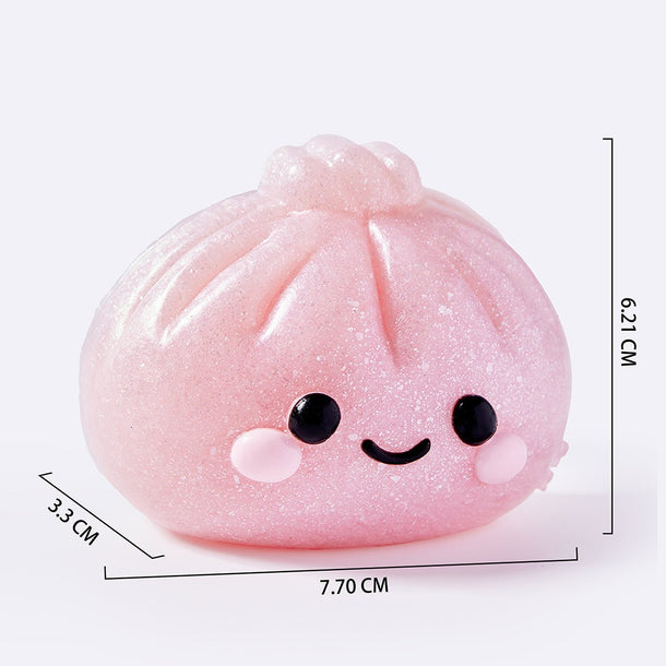 Pink Glitter Dumpling Squishy – Viral Sparkle Squeeze Toy | TABASQUISHY®