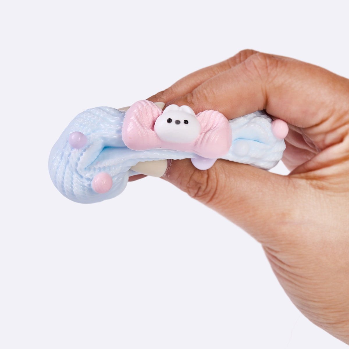 Light Blue Knitted Garland Taba Squishy