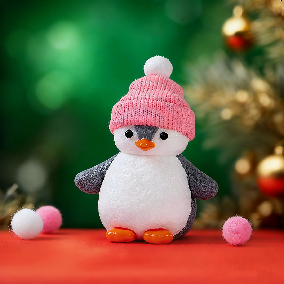 Penguin with Pink Hat Taba Squishy