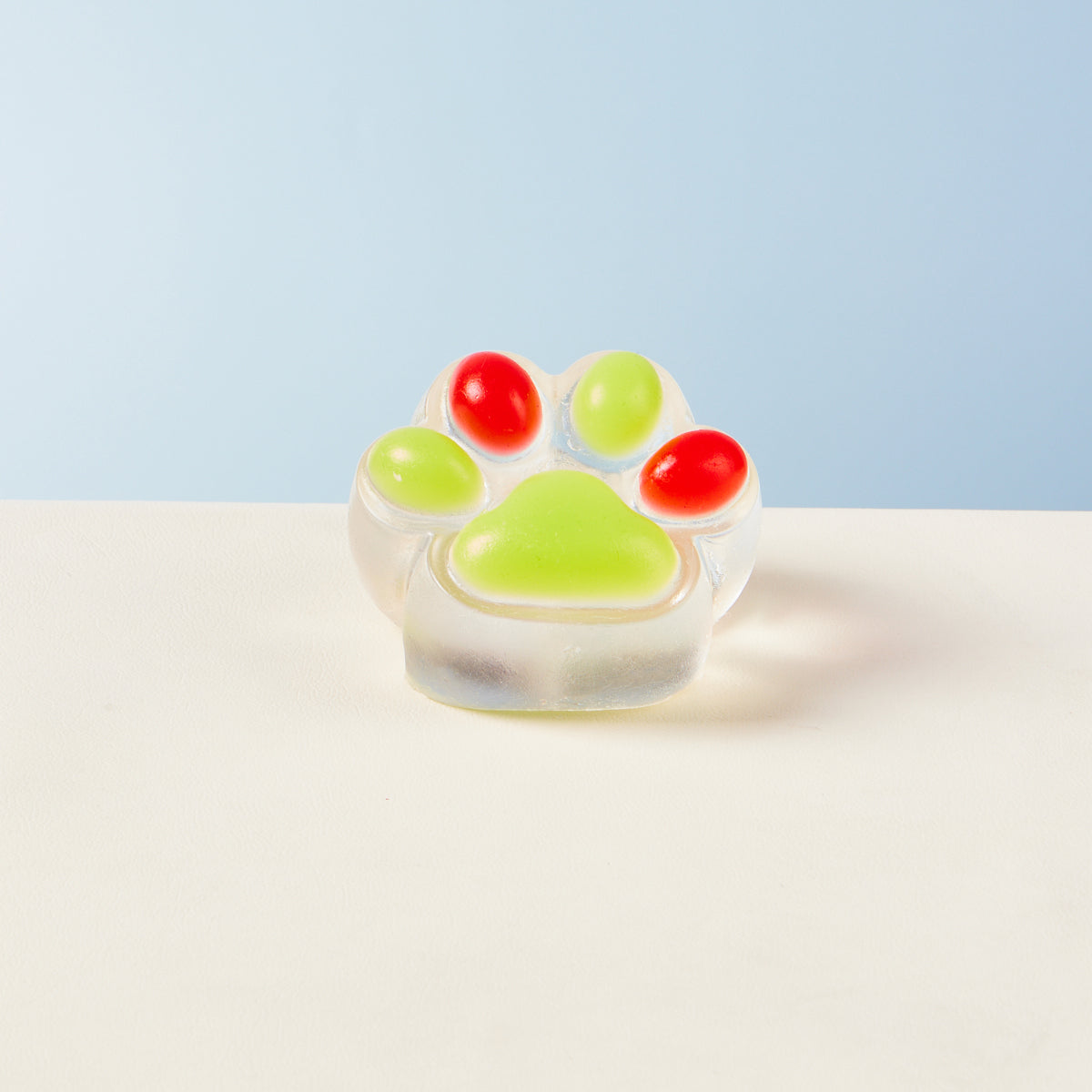 Taba Squishy Transparent-green-red Paw Squeeze Toy