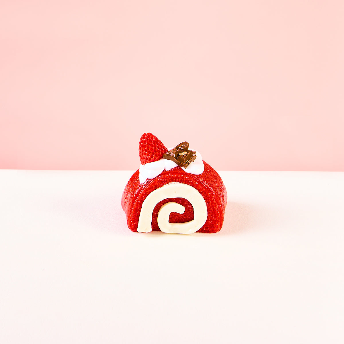 Taba Squishy Red Strawberry Swiss Roll Squeeze Toy