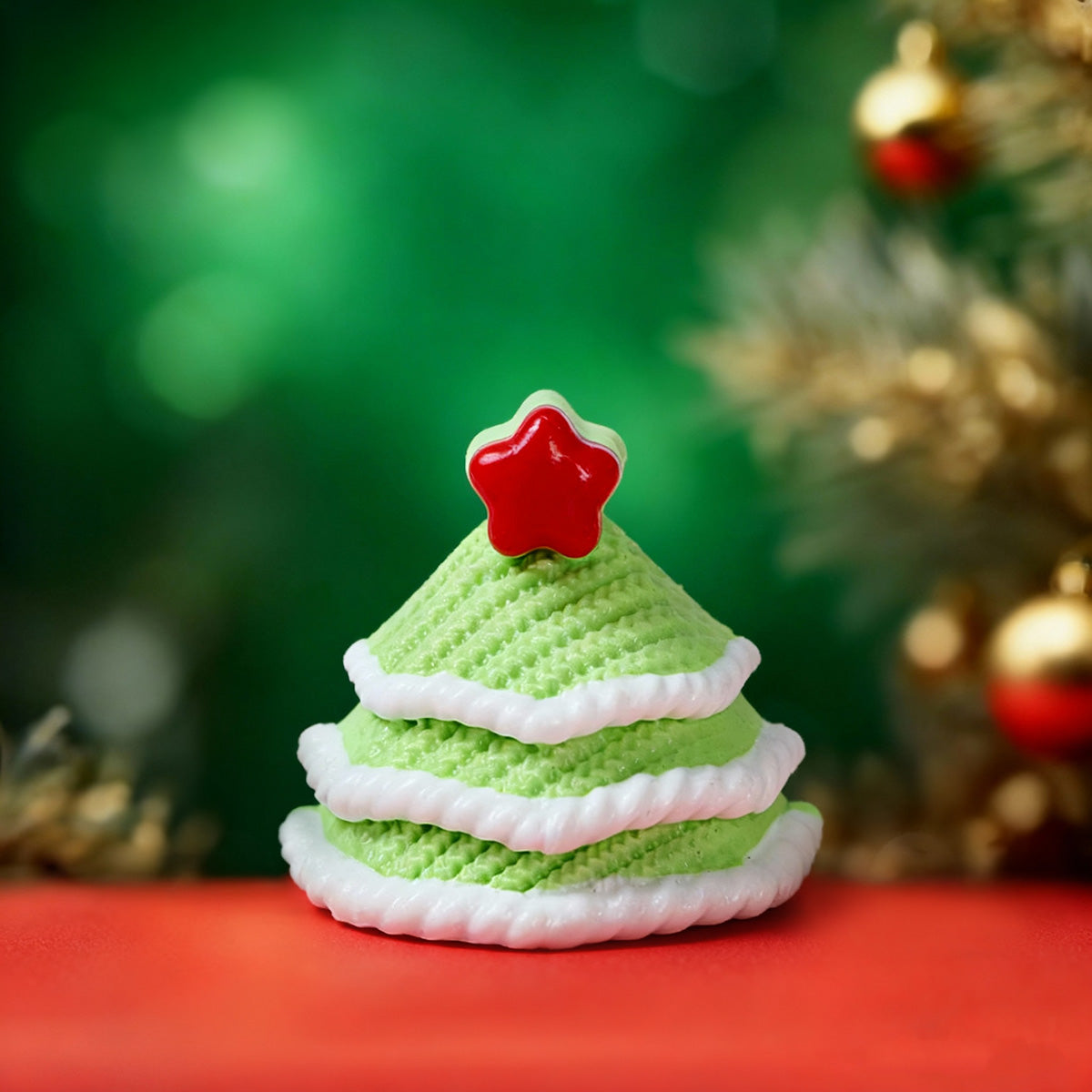Knitted Light Green Christmas Tree Taba Squishy