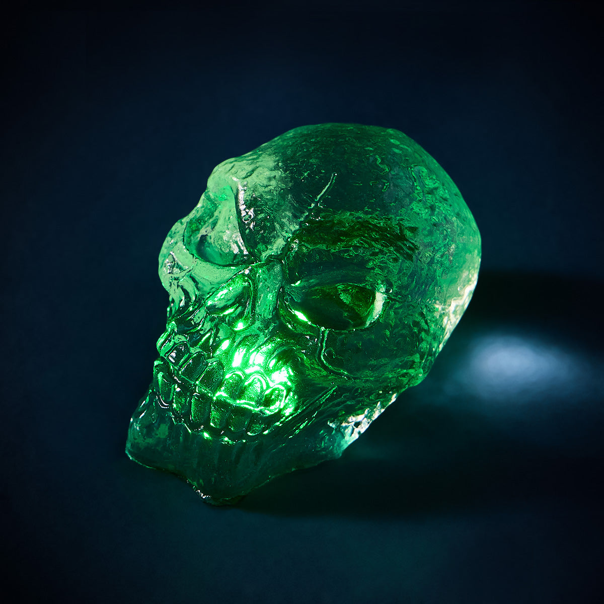 270g Clear Skull with Green Light Taba Squishy