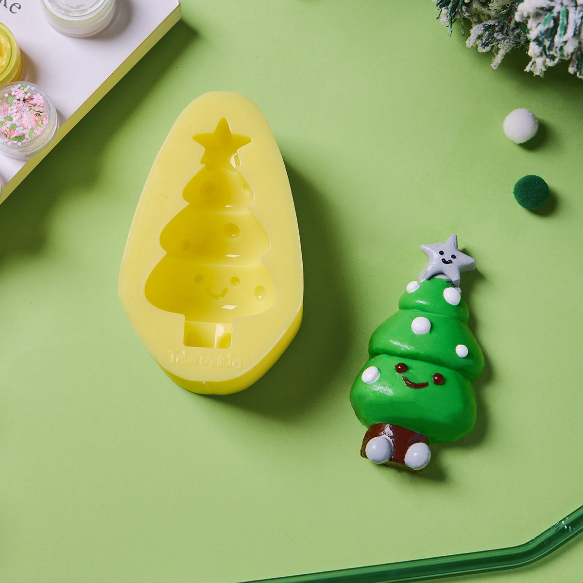 Cute Christmas Tree Taba Squishy DIY Mold Set