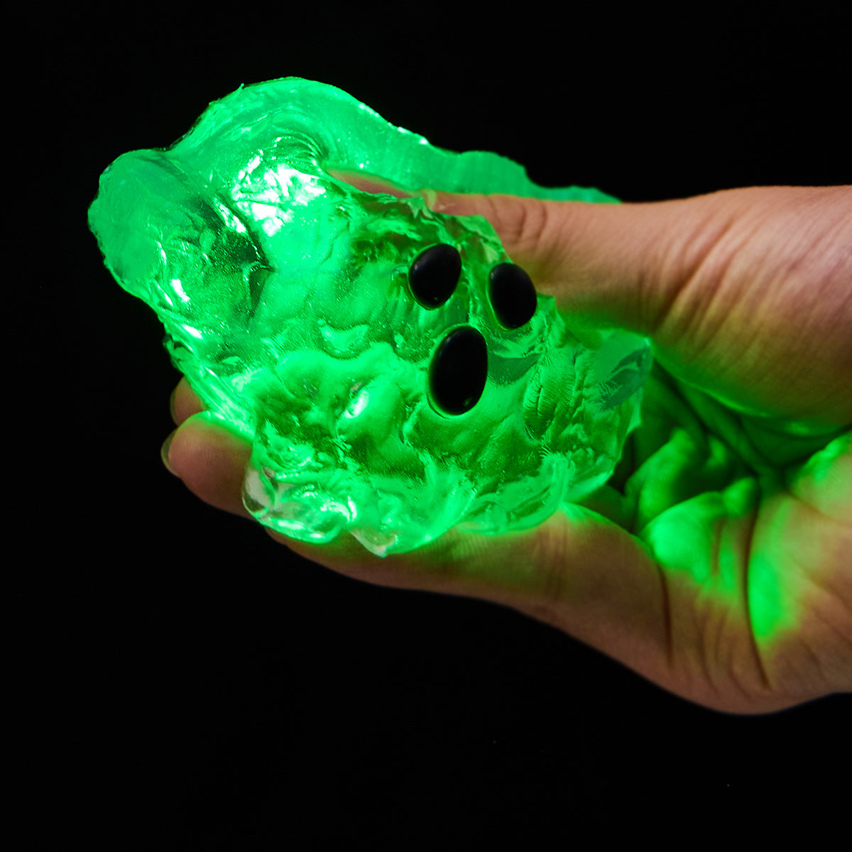 Clear Ghost with Green Light Taba Squishy