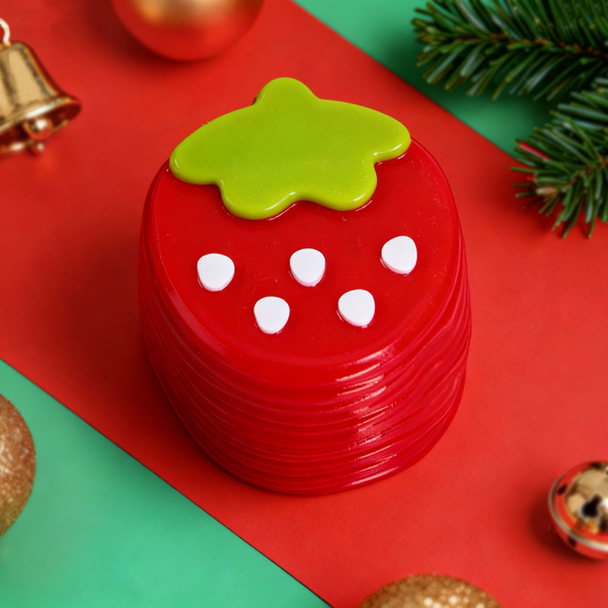 Red Strawberry Mille Crepe Taba Squishy