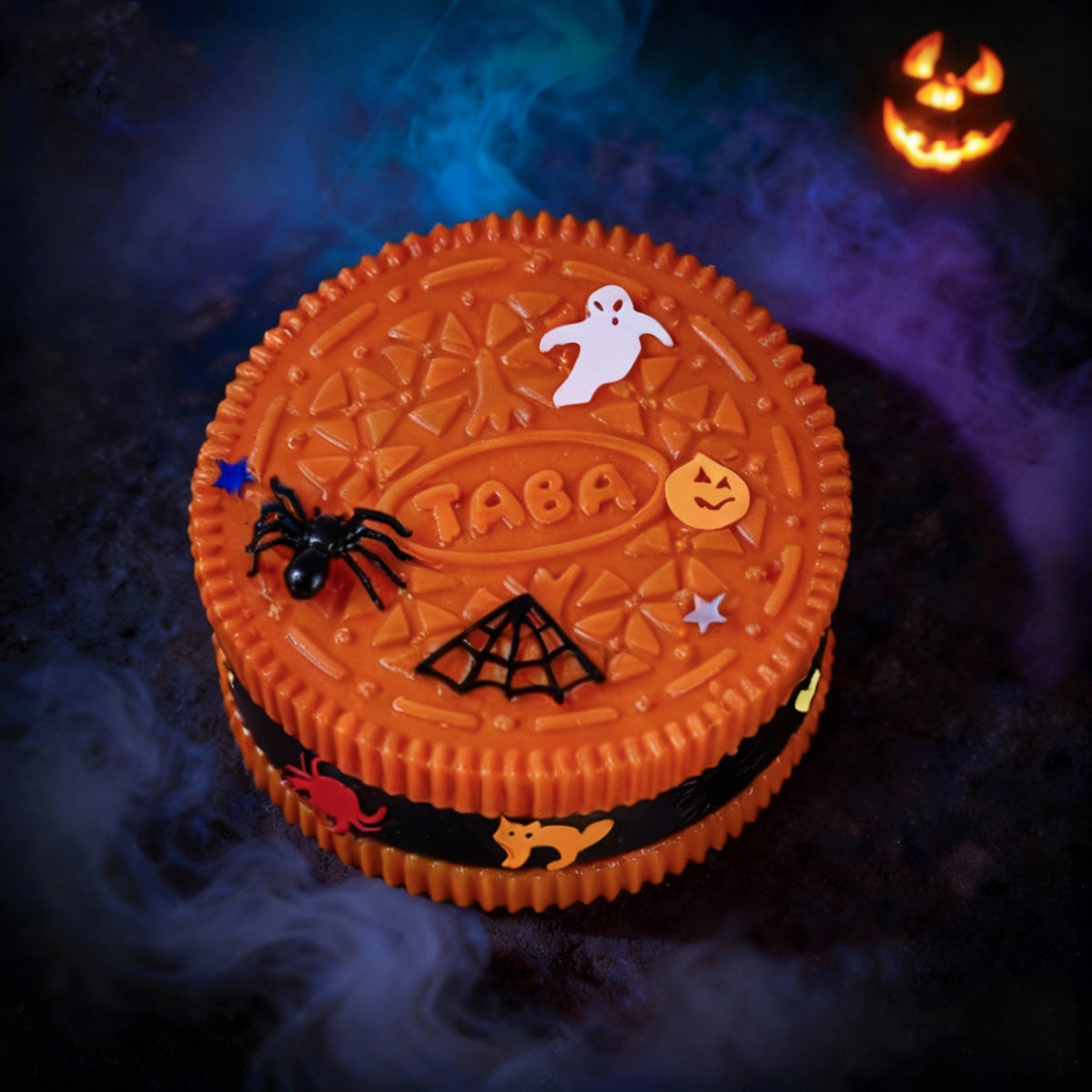 220g Orange-black Sandwich Cookie Taba Squishy