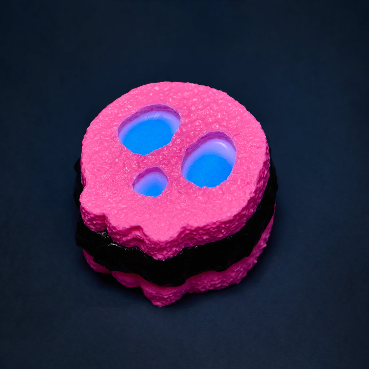 Luminous Blue Skull Sandwich Cookie Taba Squishy