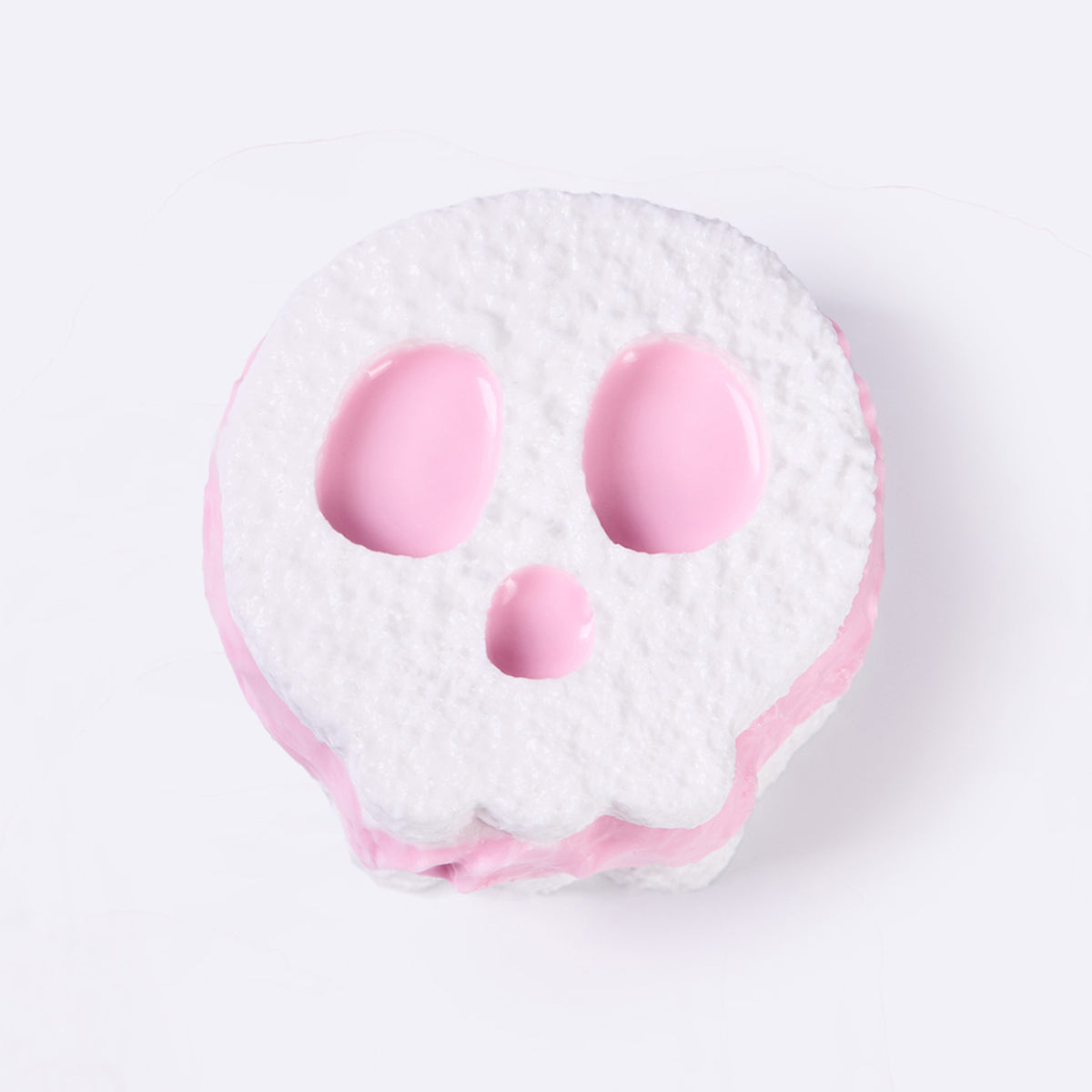 White-pink Skull Sandwich Cookie Taba Squishy