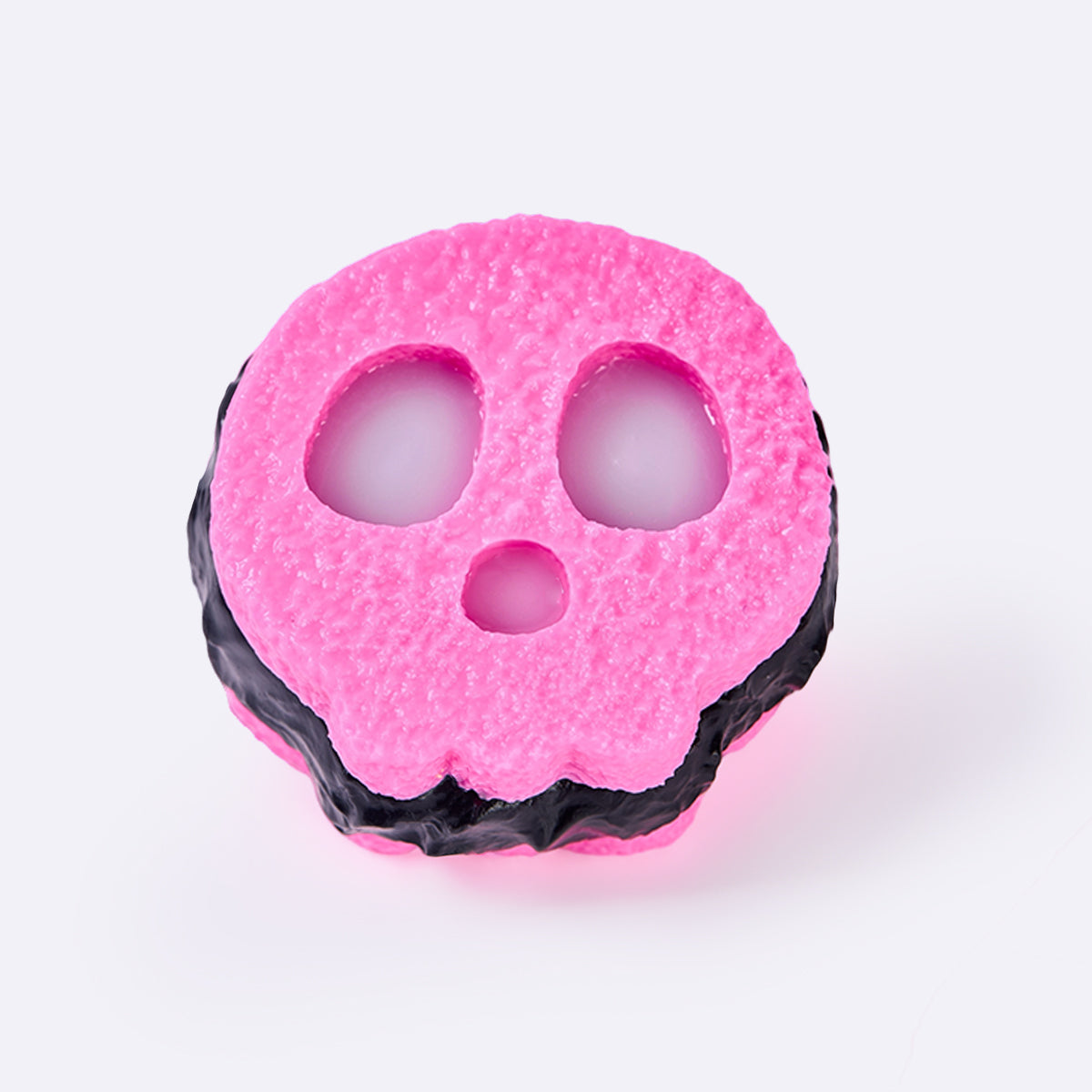 Fuchsia-black Skull Sandwich Cookie Taba Squishy