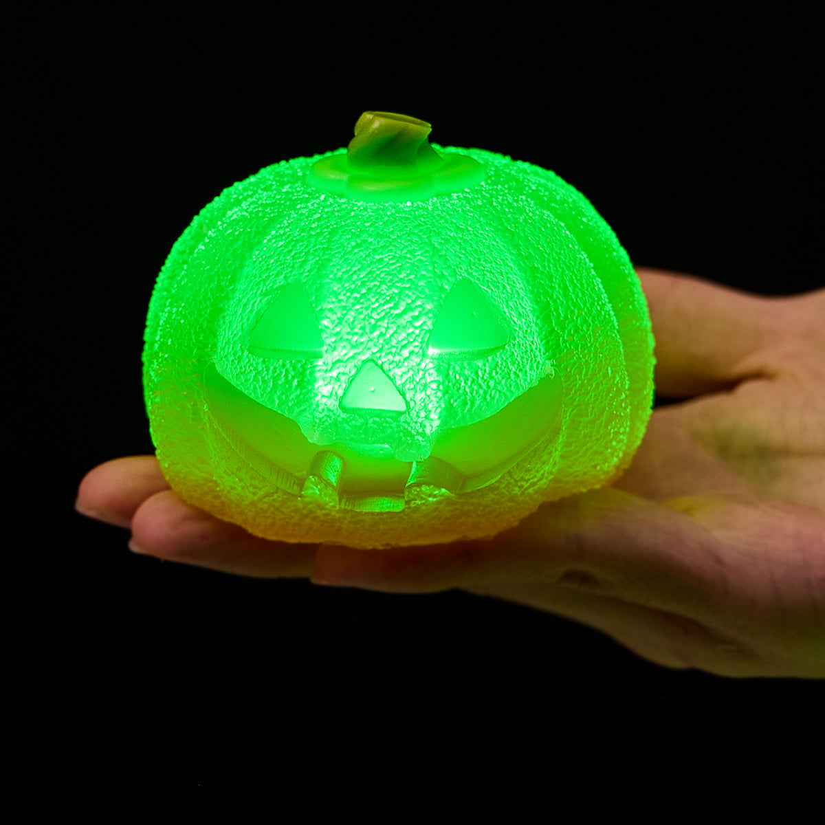 200g Clear Pumpkin with Green Light Taba Squishy