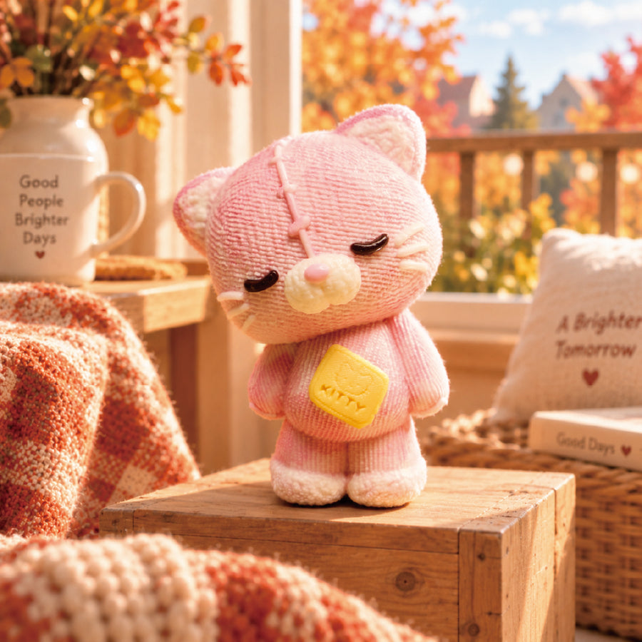 Cozy Knit Blush Kitty Taba Squishy