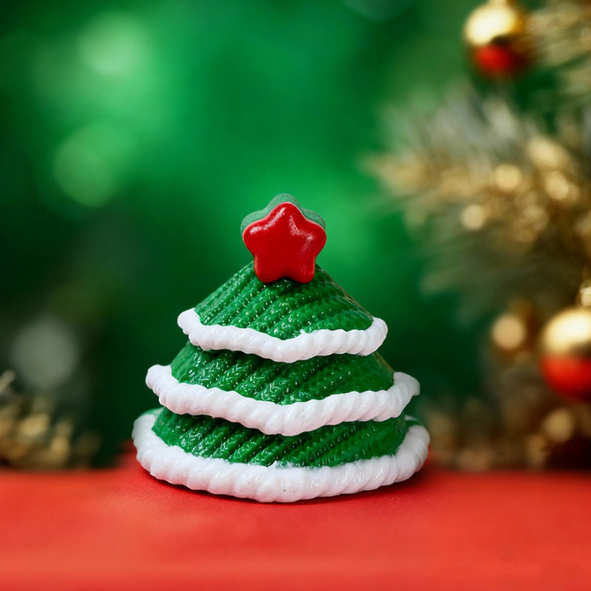 Knitted Dark Green Christmas Tree Taba Squishy