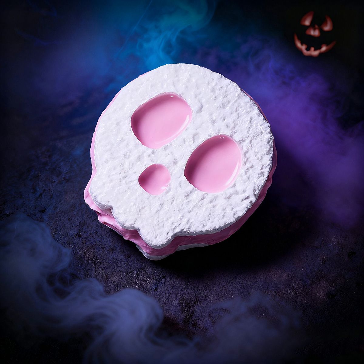 White-pink Skull Sandwich Cookie Taba Squishy