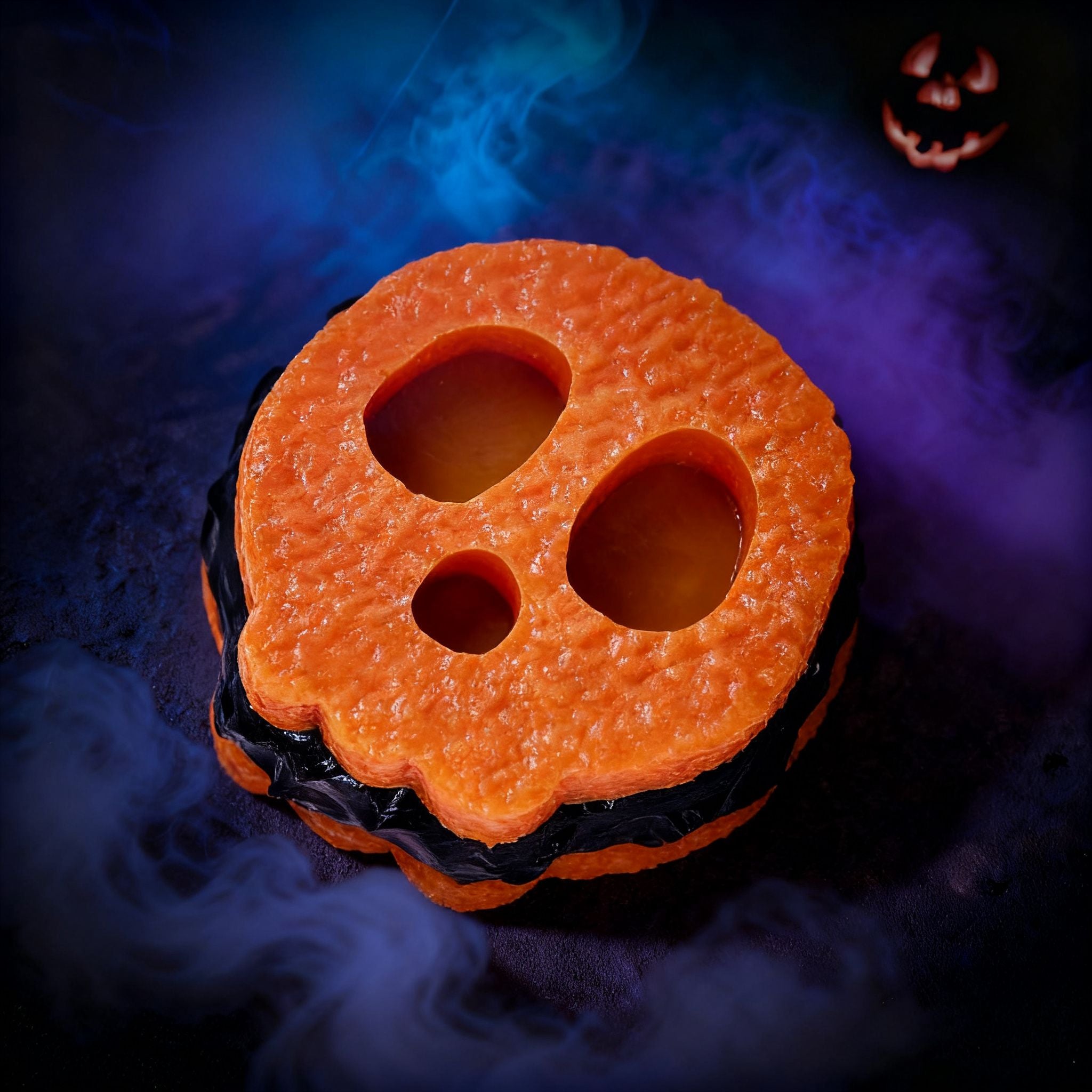 Orange-black Skull Sandwich Cookie Taba Squishy
